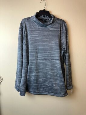 Zelos Sweatshirt Women 3X Gray Long Sleeve Turtleneck Pockets Casual Athletic